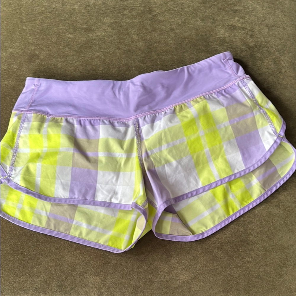 Lululemon Athletica Purple and Yellow Athletic Shorts